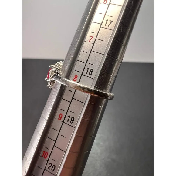 NEW Ruby and zircon ring in platinum over sterling silver size 8 - Picture 9 of 10